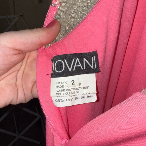 NWT Jovani Hot Pink Backless V Neck Gown 07297 - Picture 6 of 6